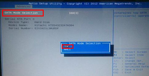 SATA Mode Section